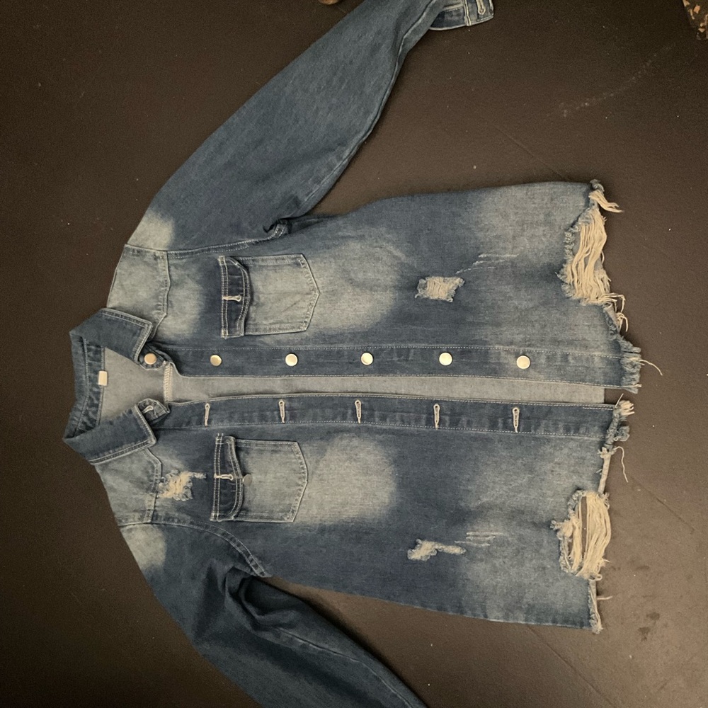 Source Unknown Distressed Denim Jacket - Blue